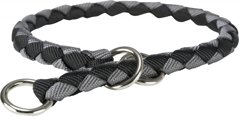 Jolly Paw Semi-Choke Braided Collar 18MM L-XL Black &amp; White