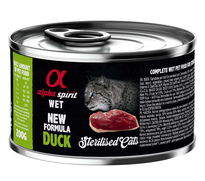 Alpha Spirit Cat Wet Food - Duck