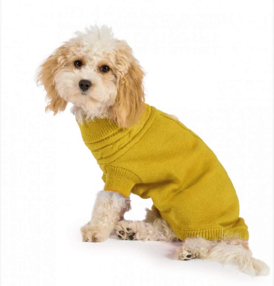 Ancol Muddy Paws Cable Knit Mustard Jumper M