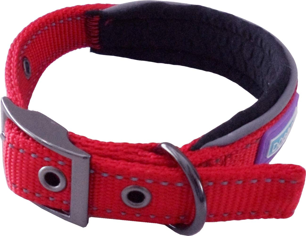 Hemmo And Co Reflective Padded Red Collar Neck 25-35Cm