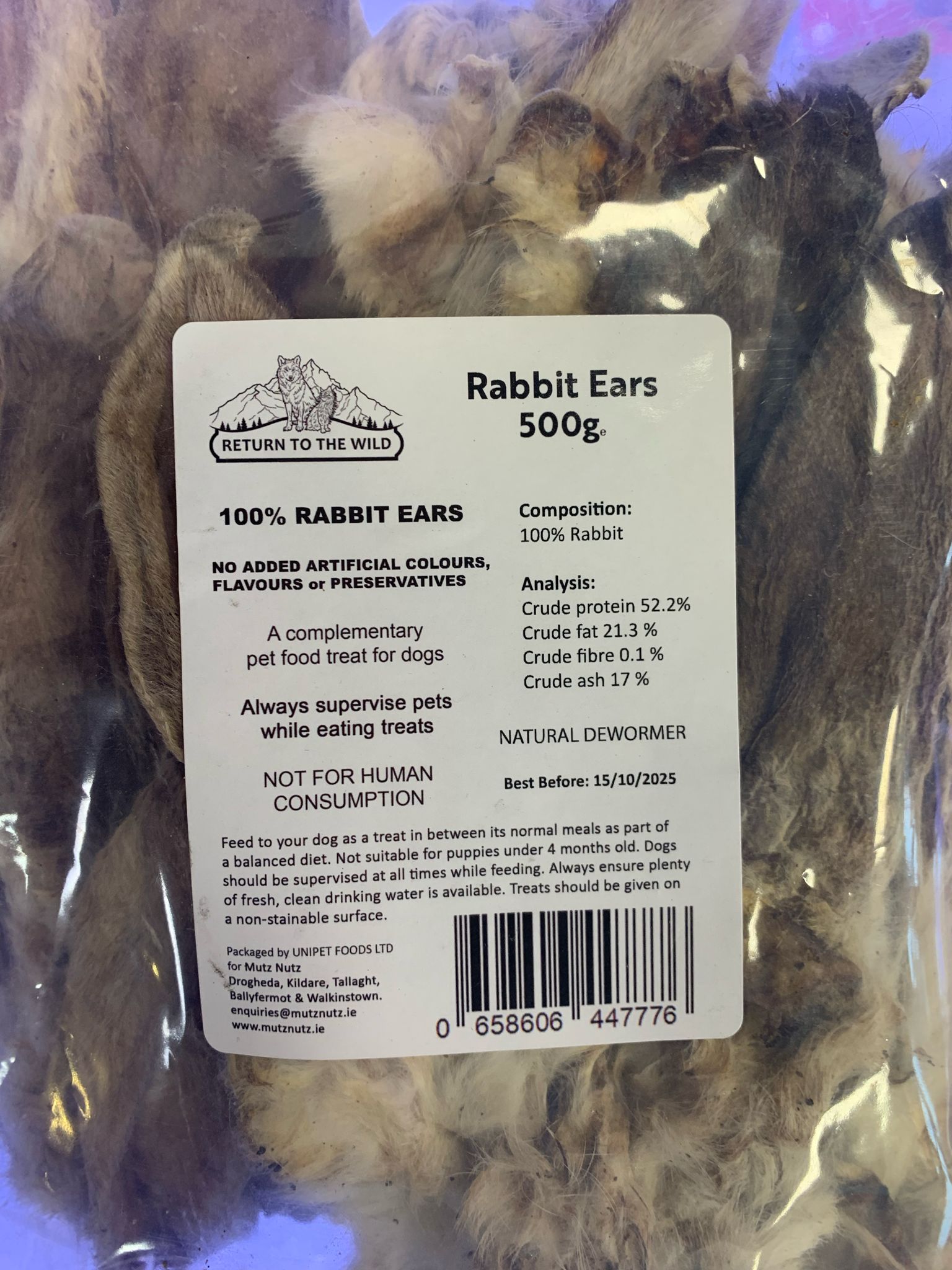 Hairy Rabbit Ears Natural Dog Treats