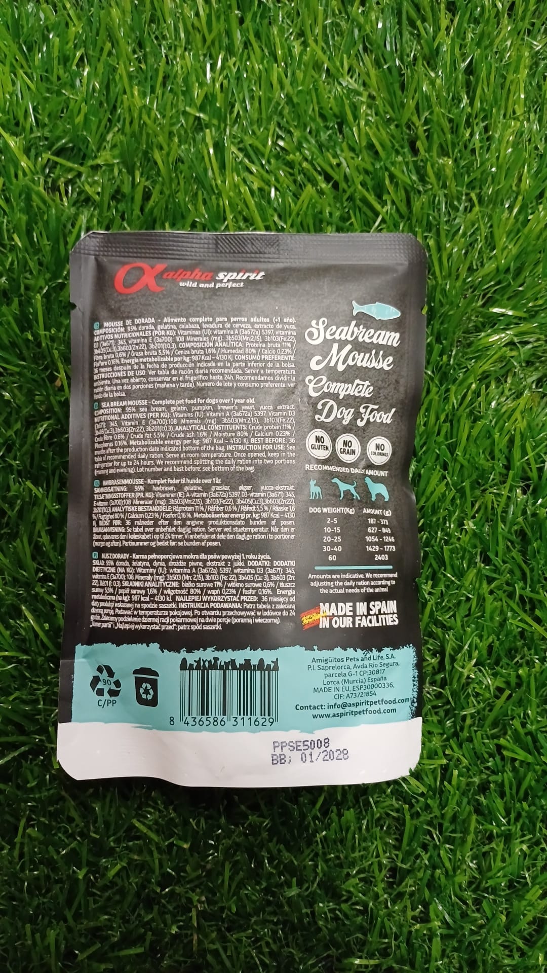 Alpha Spirit Mousse - SeaBream Dog Wet Food