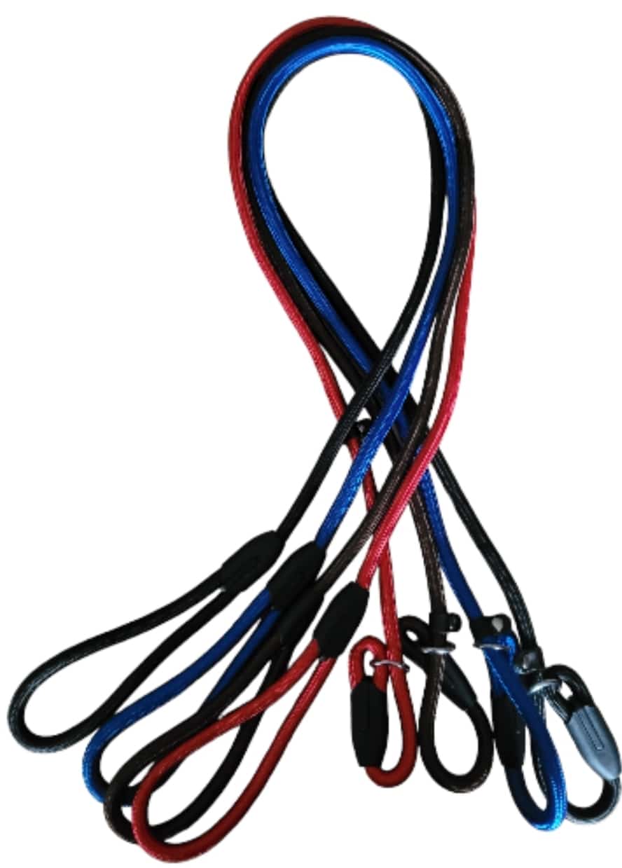 Hemmo & Co Slip Rope Lead - Mixed Colours 60” - Black