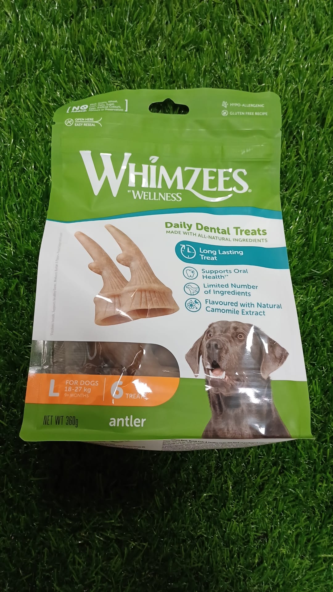 Antler WHIMZEES Large Dental Dog Treat (6 Pack)