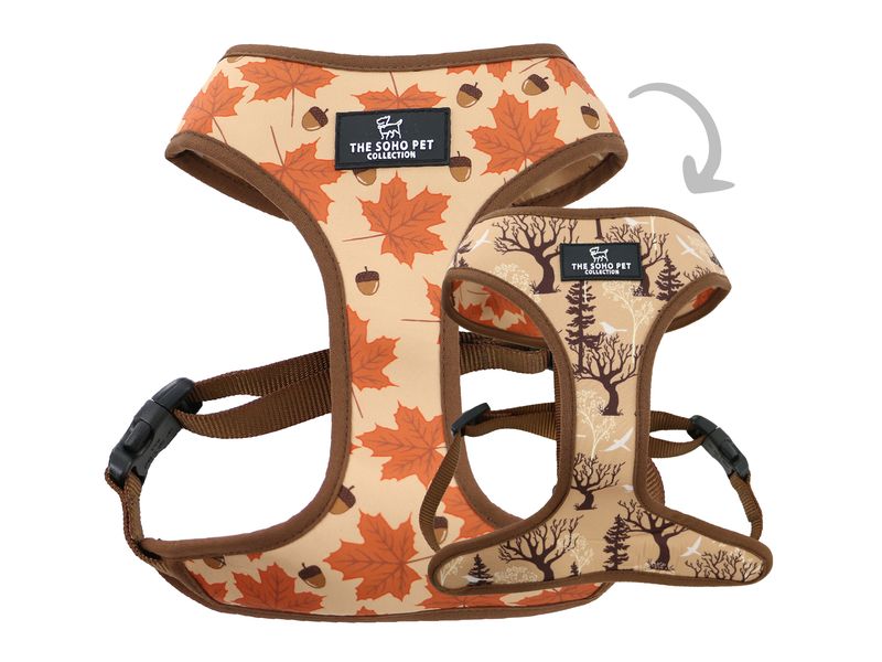 Maple Leaf/Woodland Reversible Dog Harness