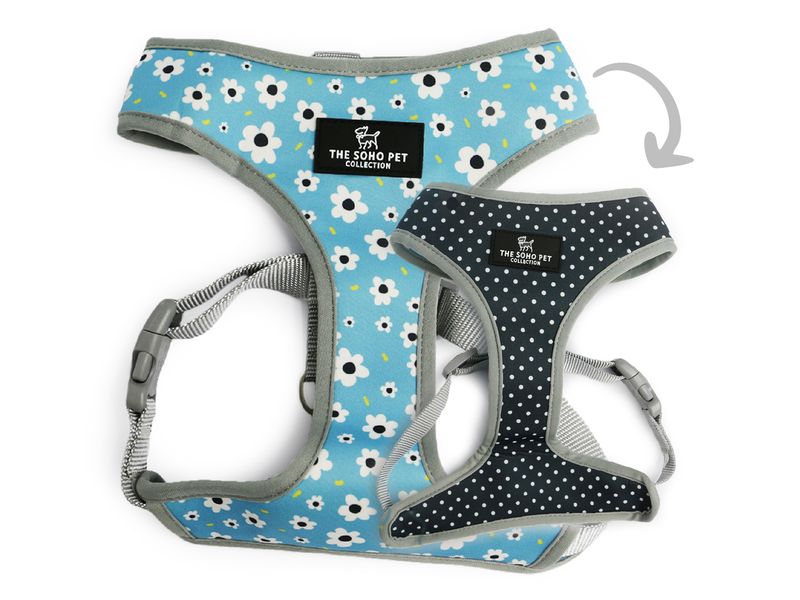 Daisy/Polka Dot Reversible Dog Harness