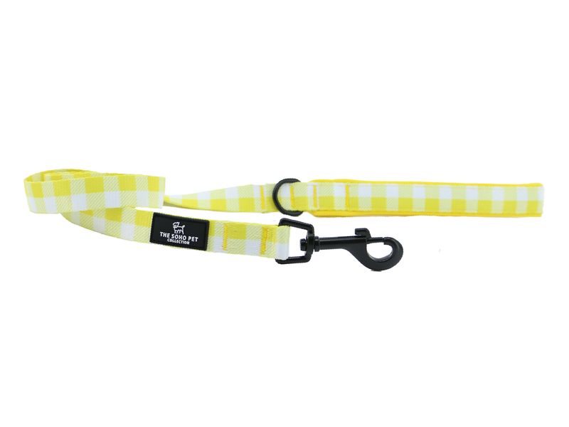 Yellow Check Dog Lead