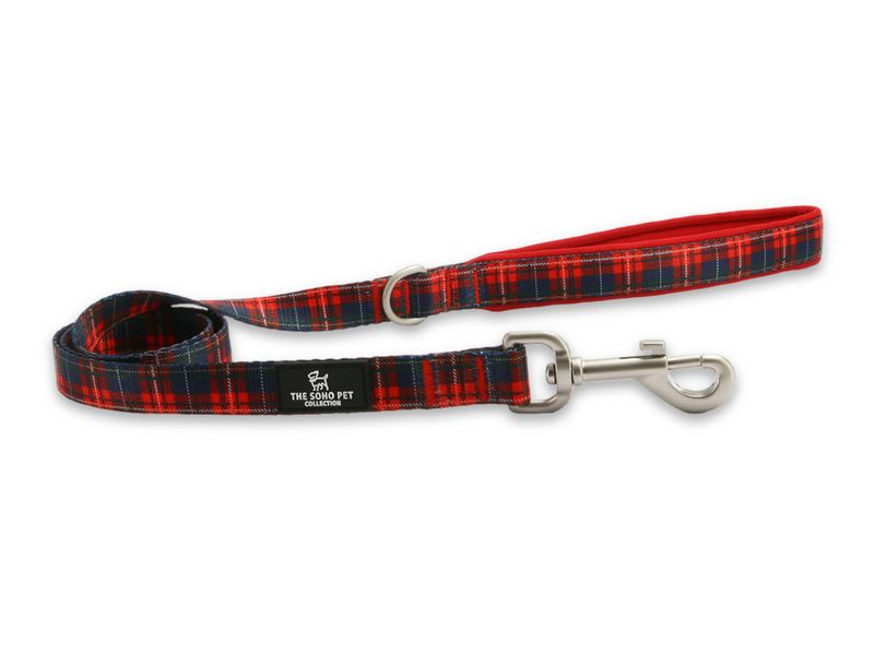 Red Tartan Dog Lead