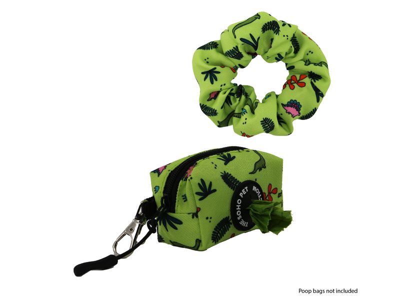 Dino Patterned Poop Bag & Scrunchie Set