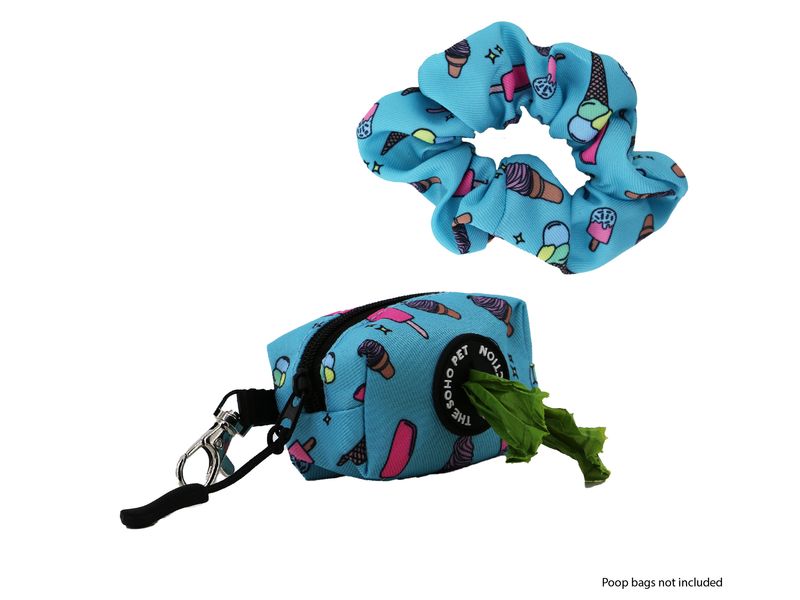 Ice Cream Patterned Poop Bag & Scrunchie Set