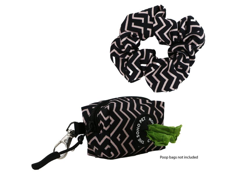 Zig Zag Patterned Poop Bag & Scrunchie Set