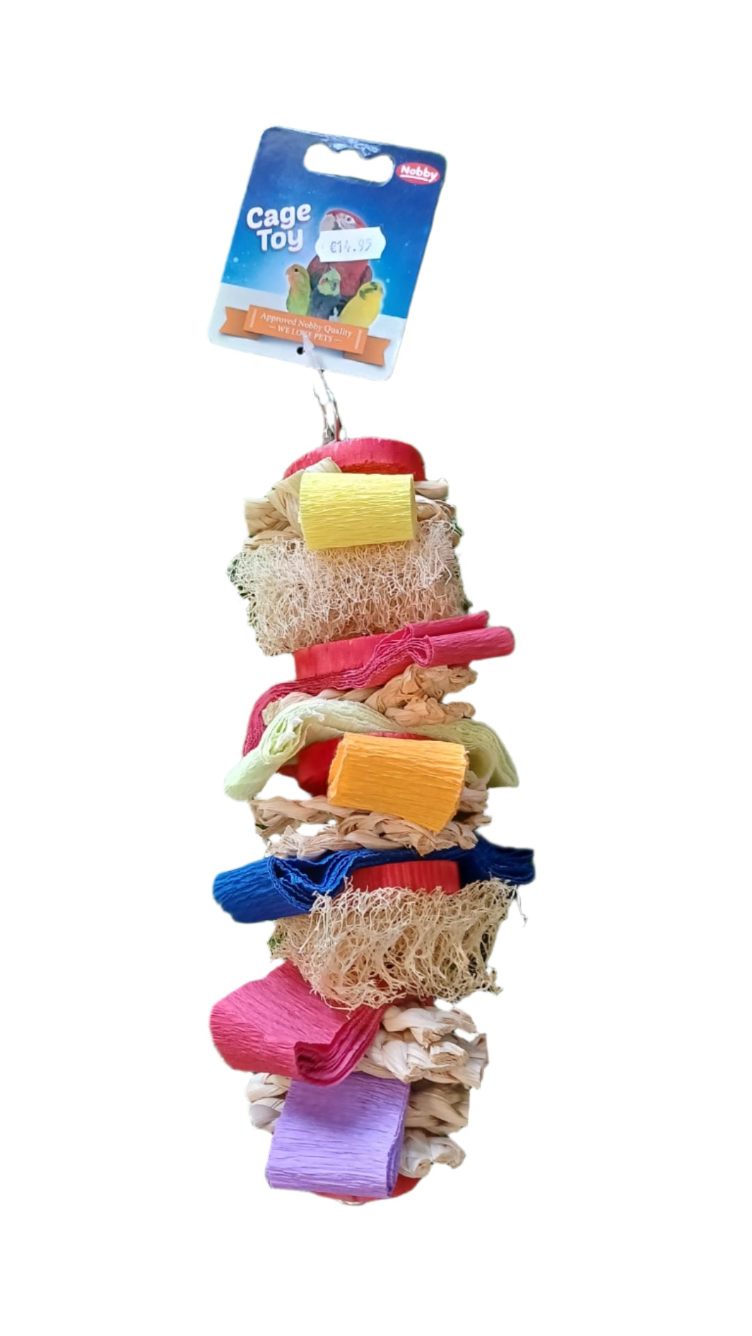 Bird Cage Toy with Loofahs