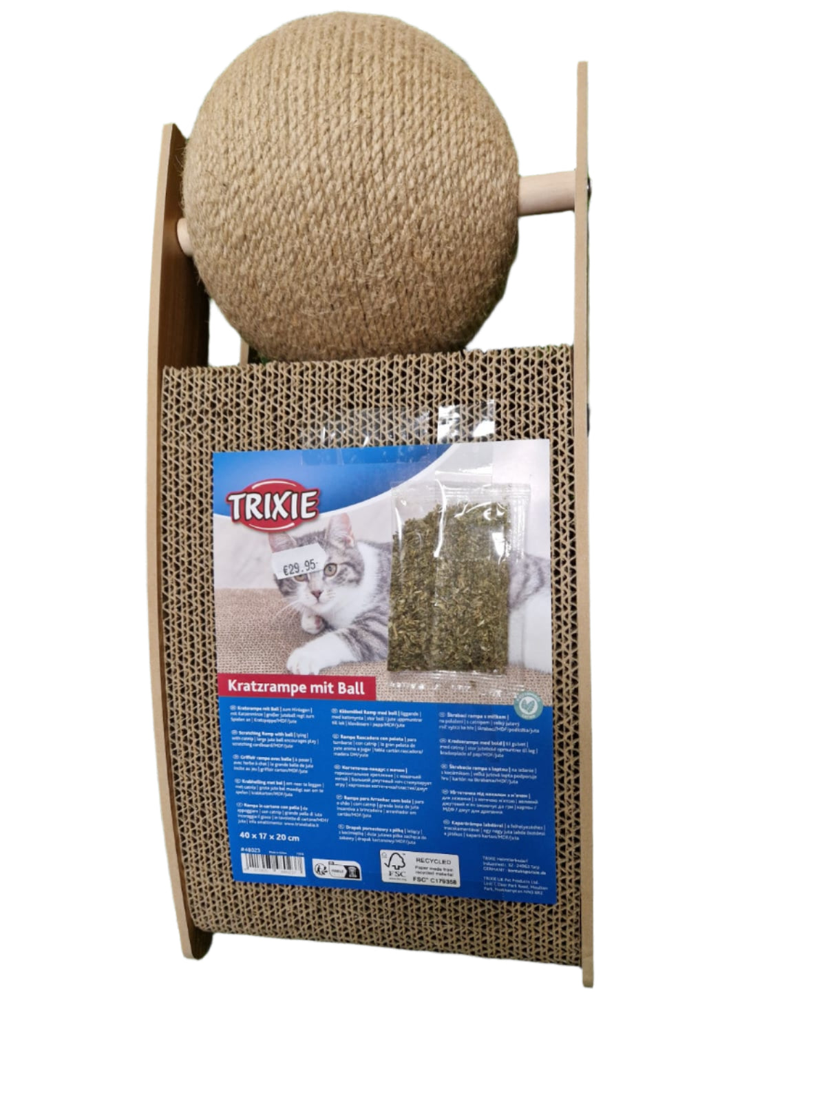 Trixie Cat Scratching Ramp with Ball