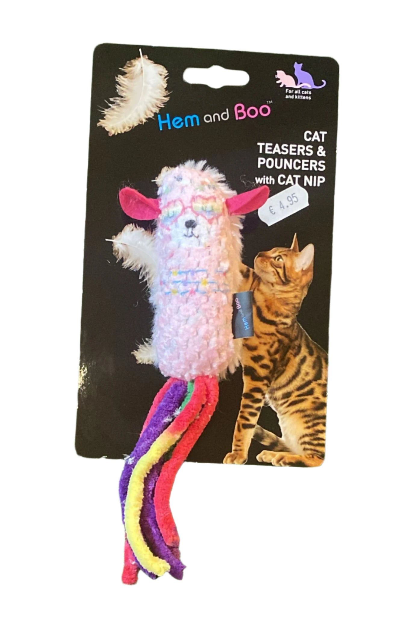 Hem and Boo Cat Teaser & Pouncer Toy with catnip