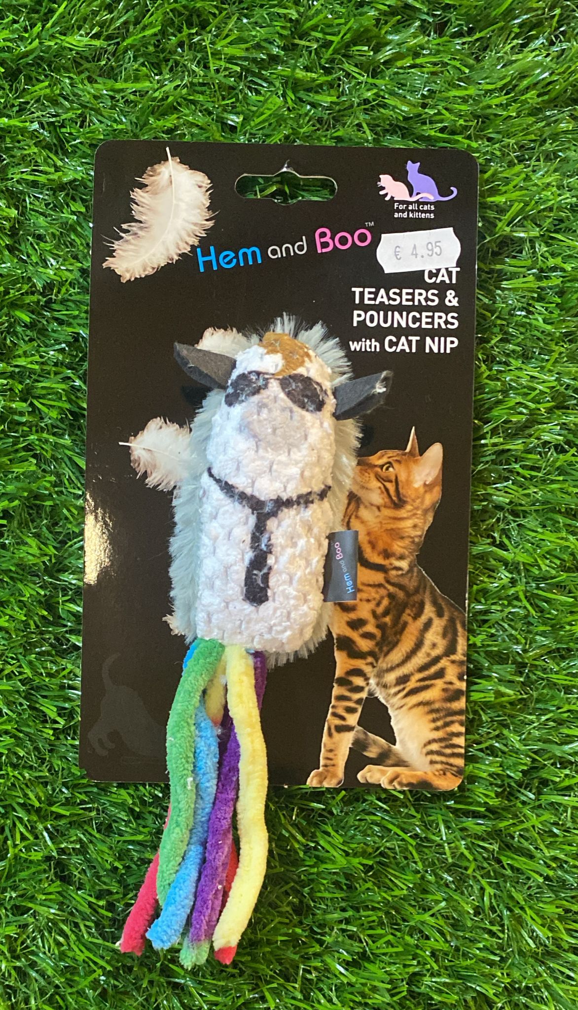 Hem and Boo Cat Teaser & Pouncer Toy with catnip