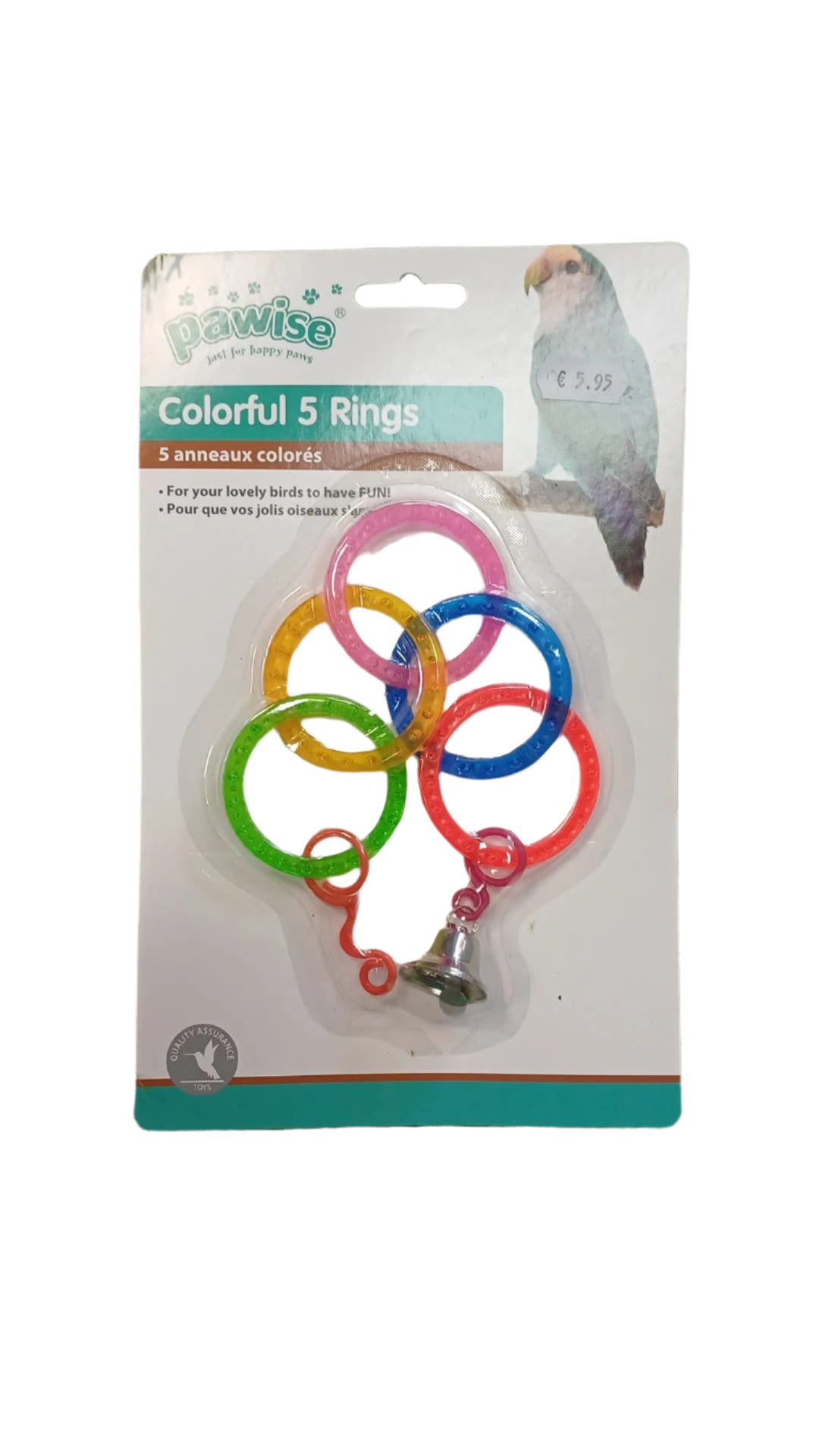 Pawise Colourful 5 Rings Bird Toy