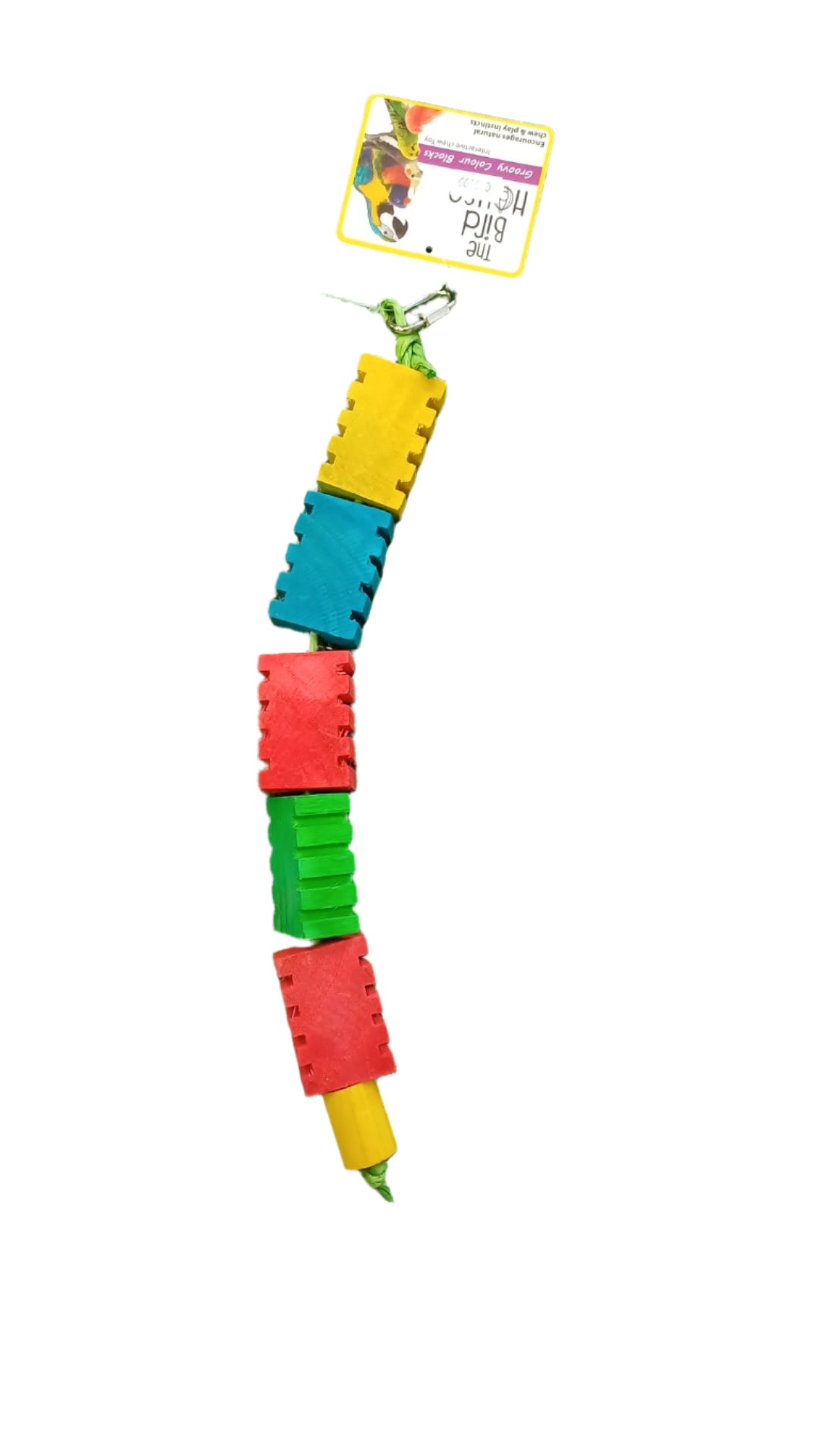 Bird House Colourful Wooden Block Chew Toy