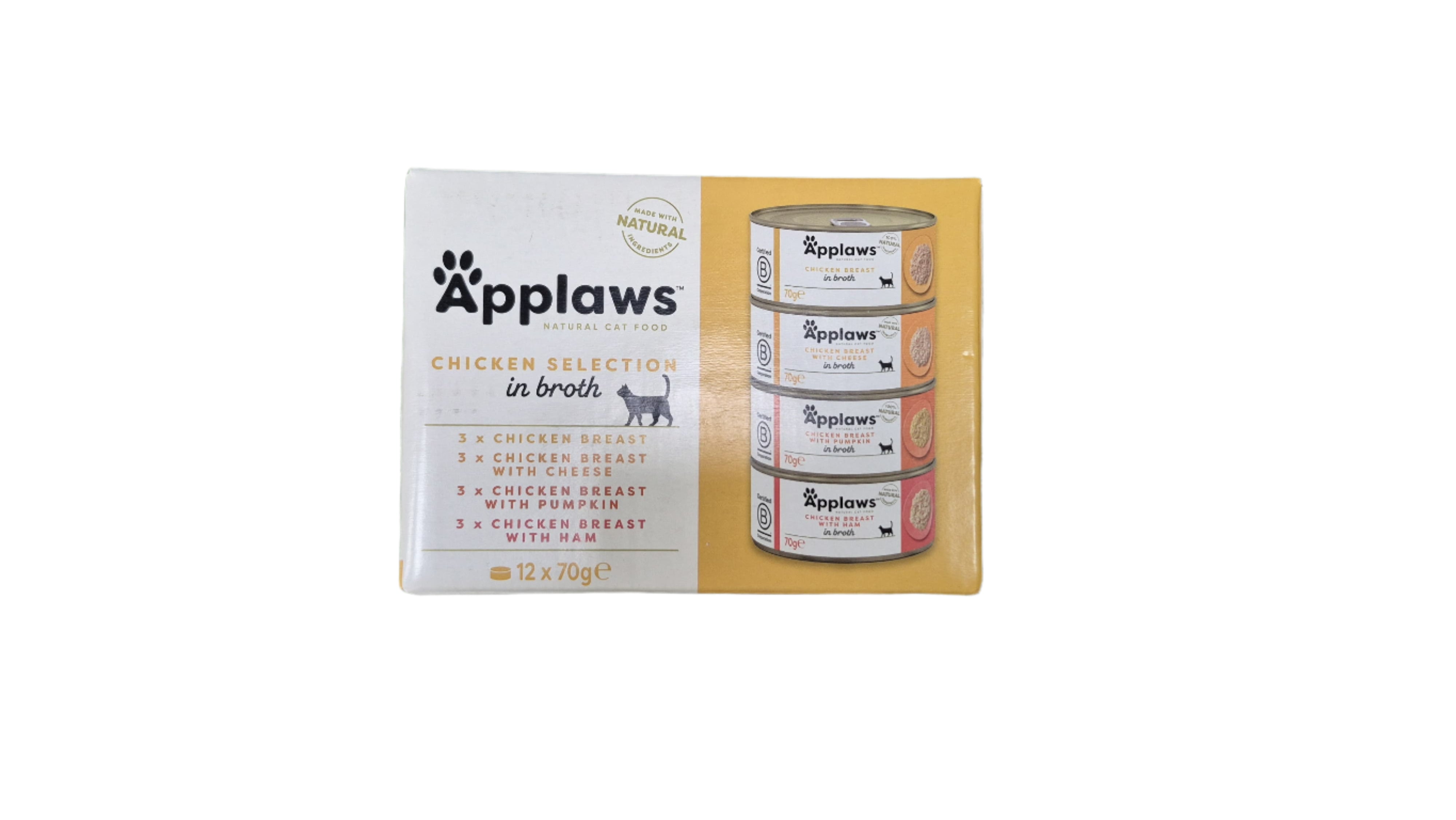 Applaws Natural Wet Cat Food – Chicken Selection in Broth (12 x 70g)