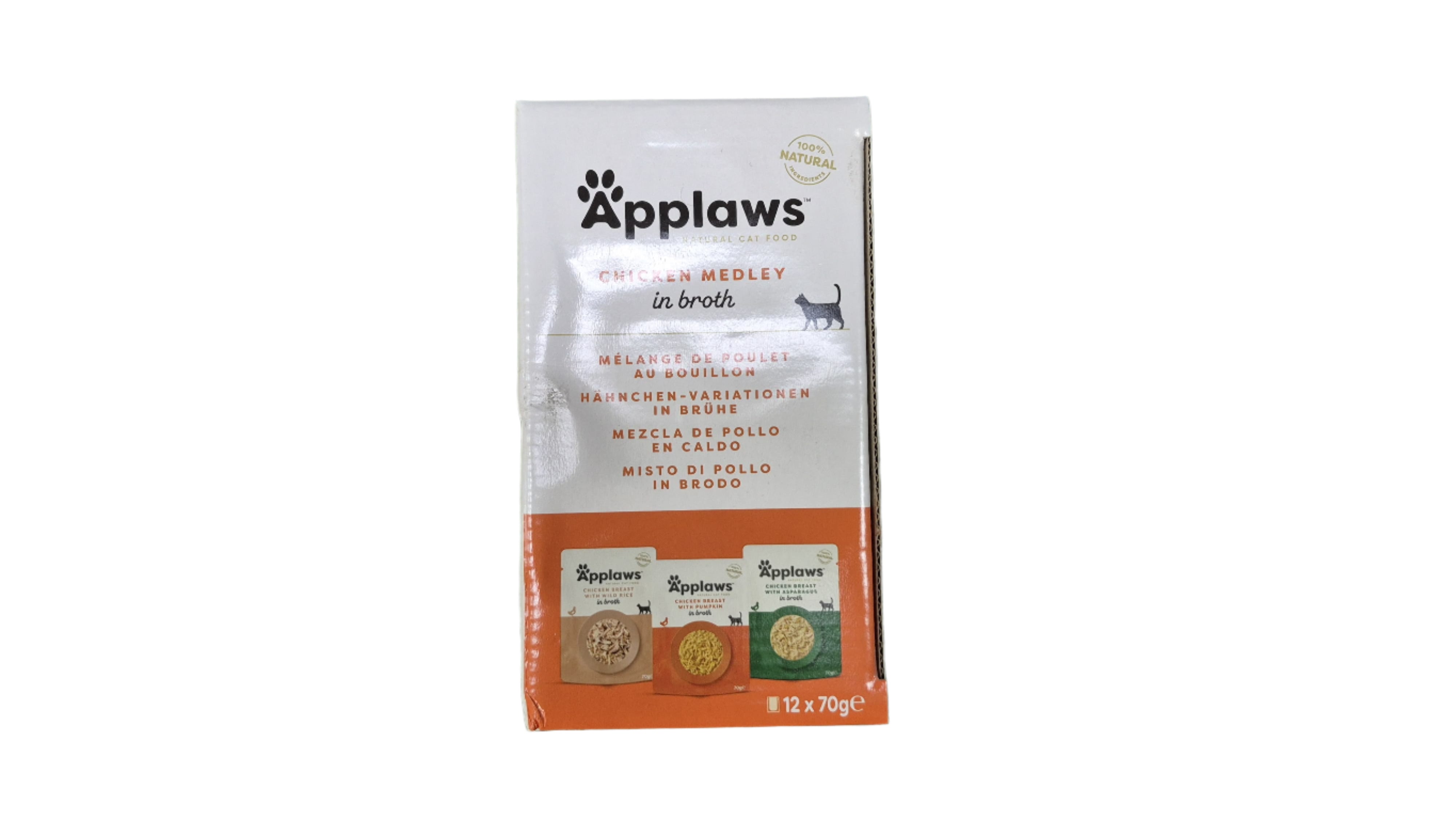 Applaws Natural Wet Cat Food – Chicken Medley in Broth (12 x 70g)