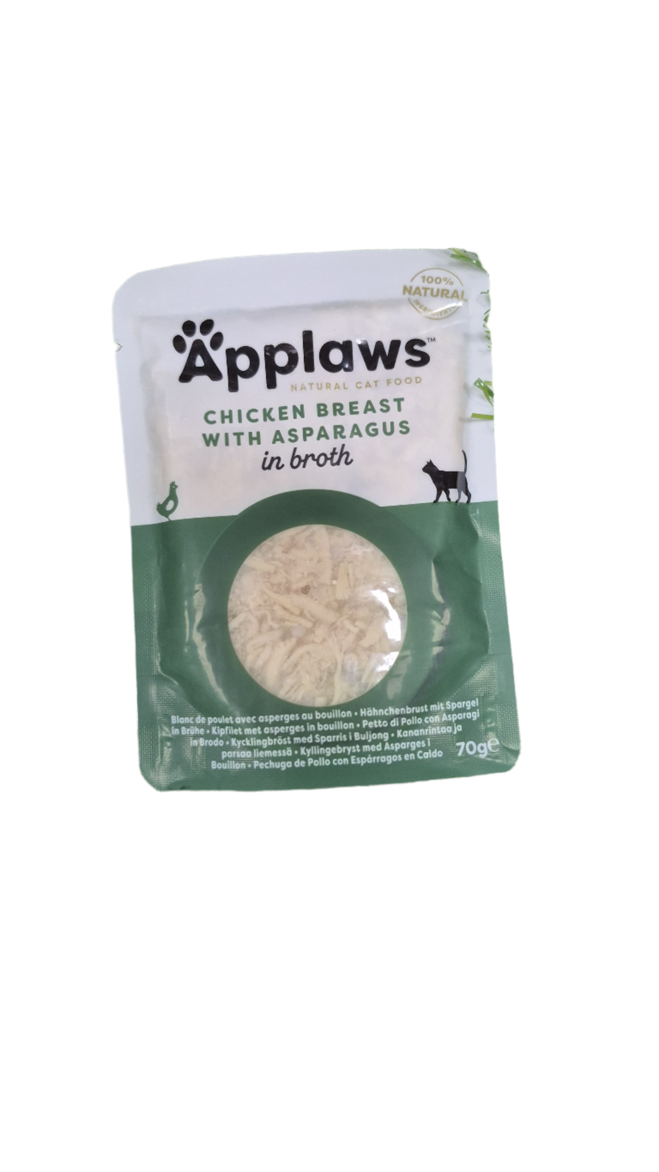 Applaws Chicken Breast with Asparagus in Broth – 100% Natural Wet Cat Food (70g)