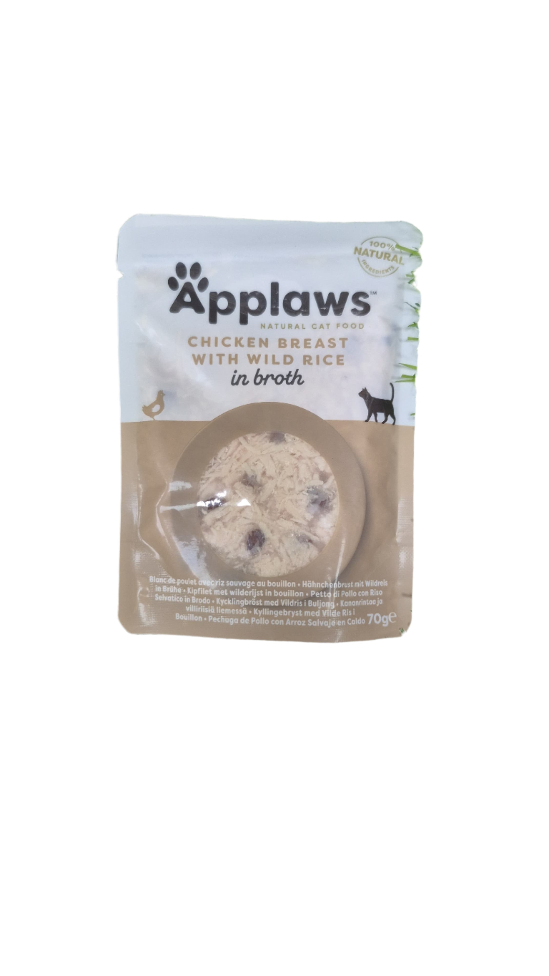 Applaws Chicken Breast with Wild Rice in Broth – 100% Natural Wet Cat Food (70g)