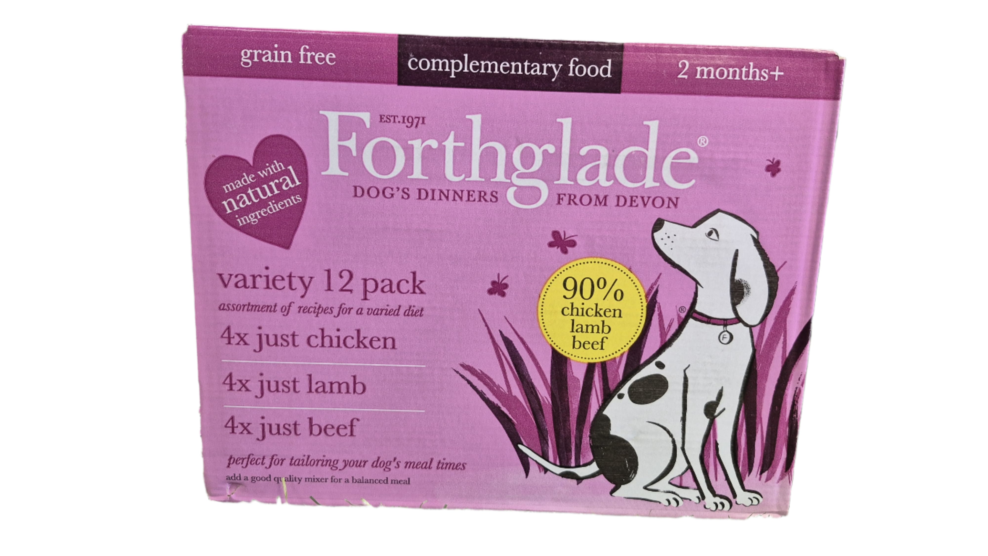 Forthglade Grain-Free Complementary Dog Food – Natural Variety Pack
