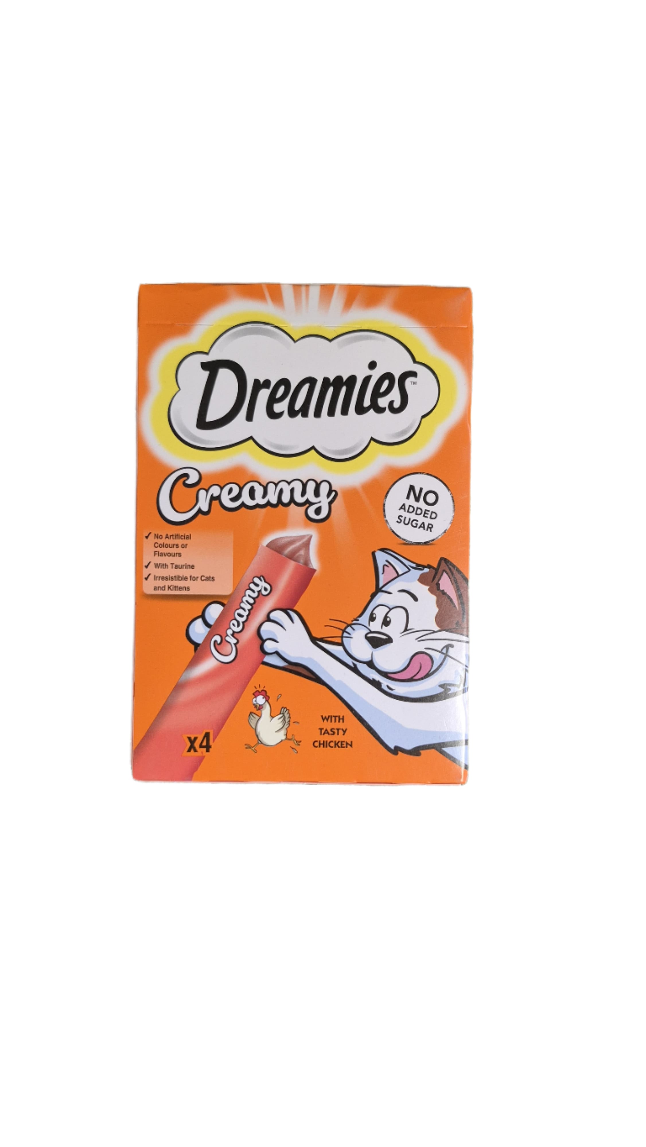 Dreamies Creamy Cat Treats – Irresistible Chicken-Flavored Snacks (4-Pack)