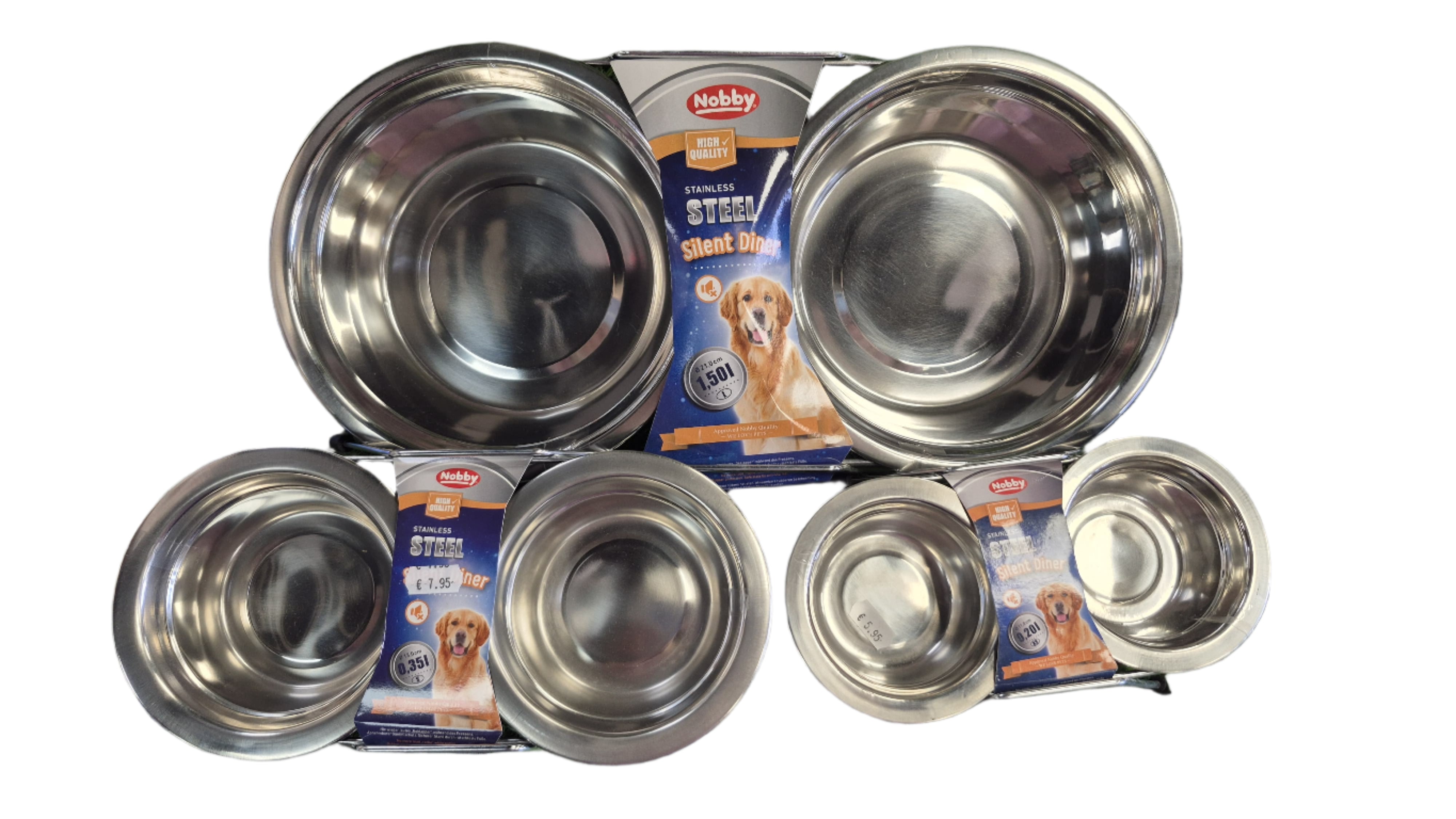 Nobby Stainless Steel Silent Diner Pet Bowls