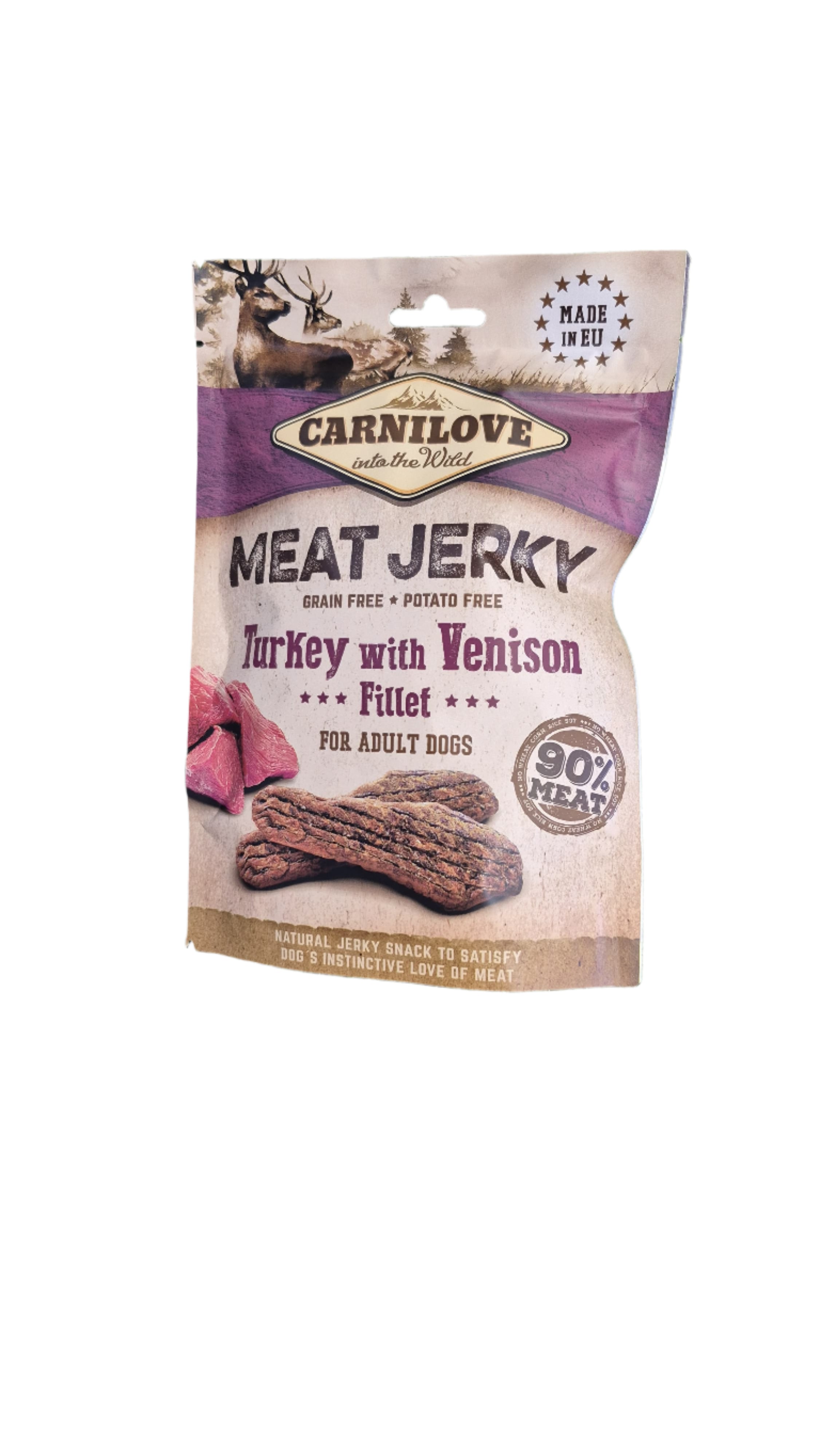 Carnilove Meat Jerky – Turkey with Vension Fillet