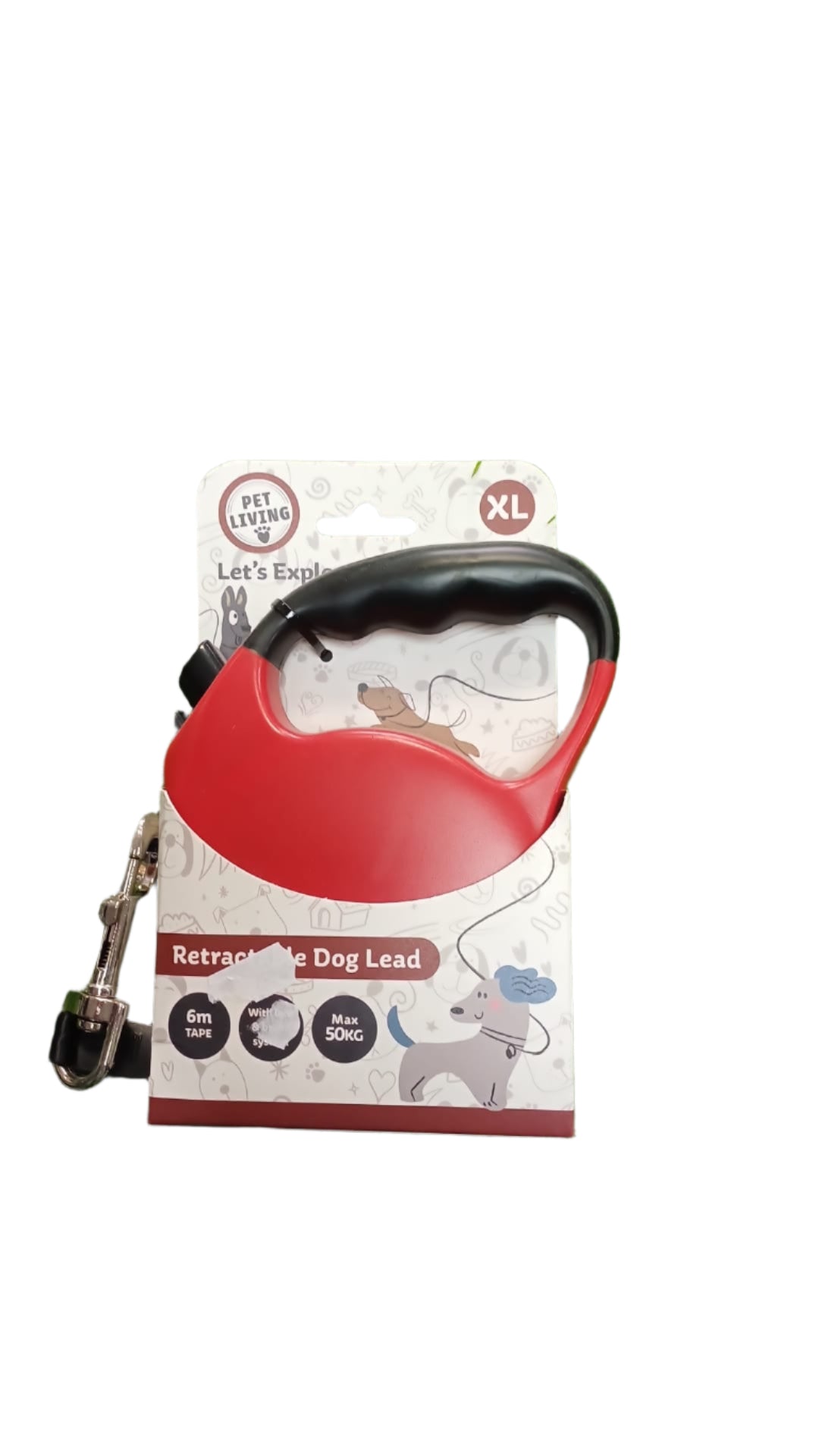 Red Pet Living Retractable Dog Lead (XL)