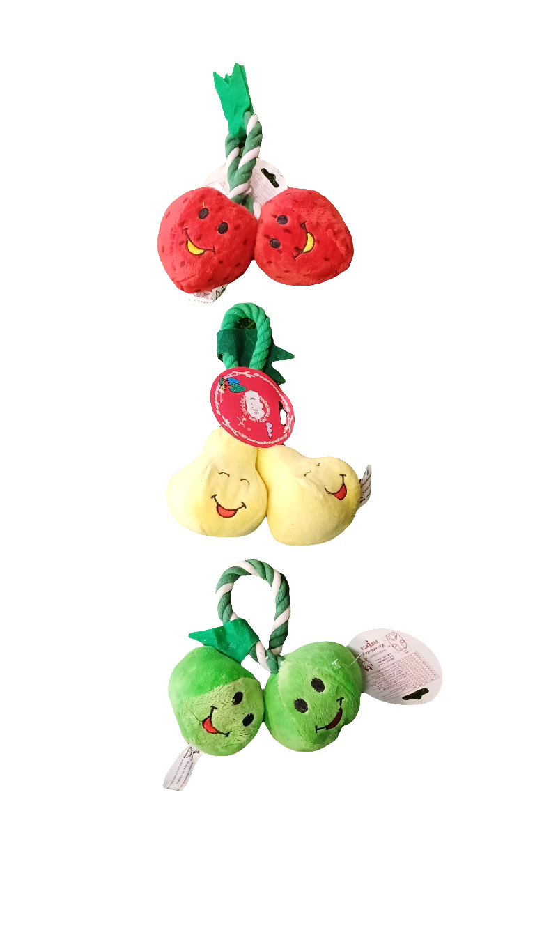 Fruit-Themed Plush Dog Toy Set