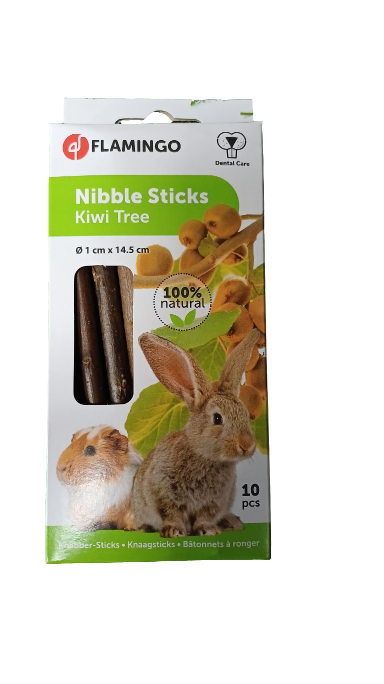 Flamingo Nibble Sticks – Kiwi Tree Wood Chew Sticks for Small Pets
