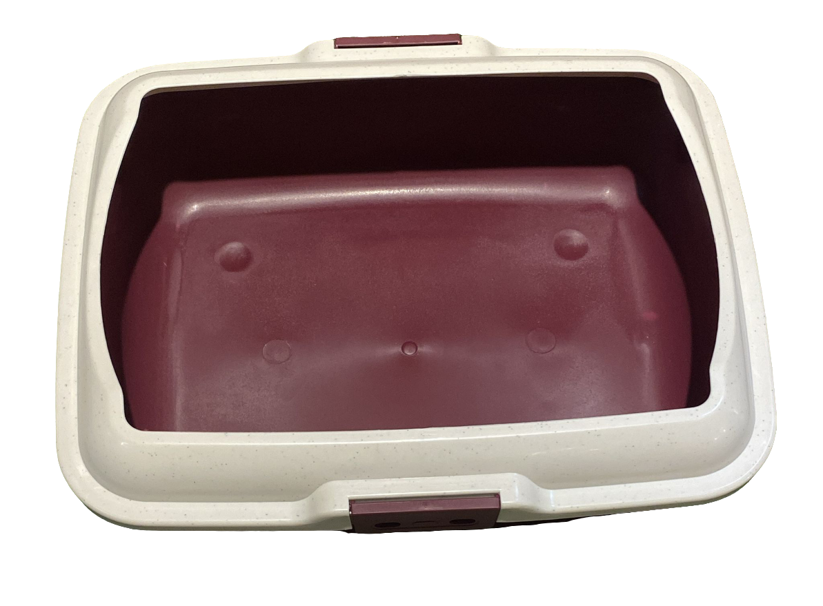 Wine & Cream Cat Litter Tray