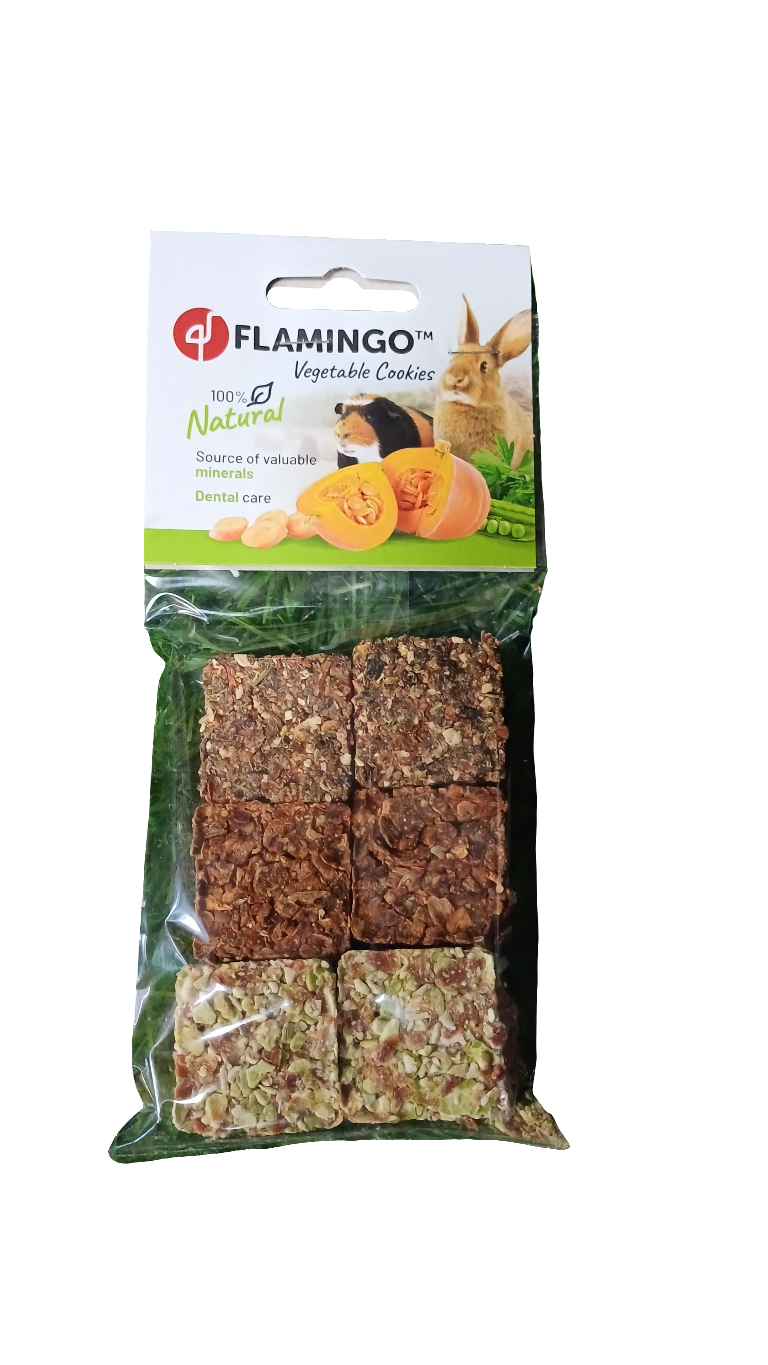Flamingo Vegetable Cookies – Natural Dental Treats for Small Pets