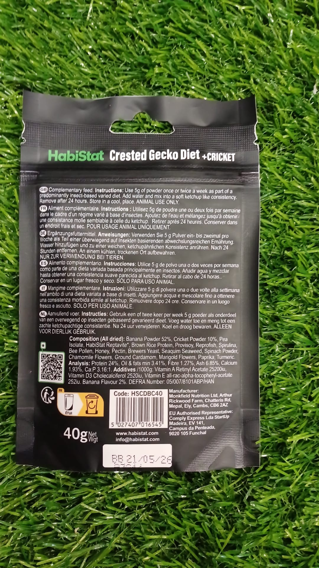 Banana HabiStat Crested Gecko Diet + Cricket