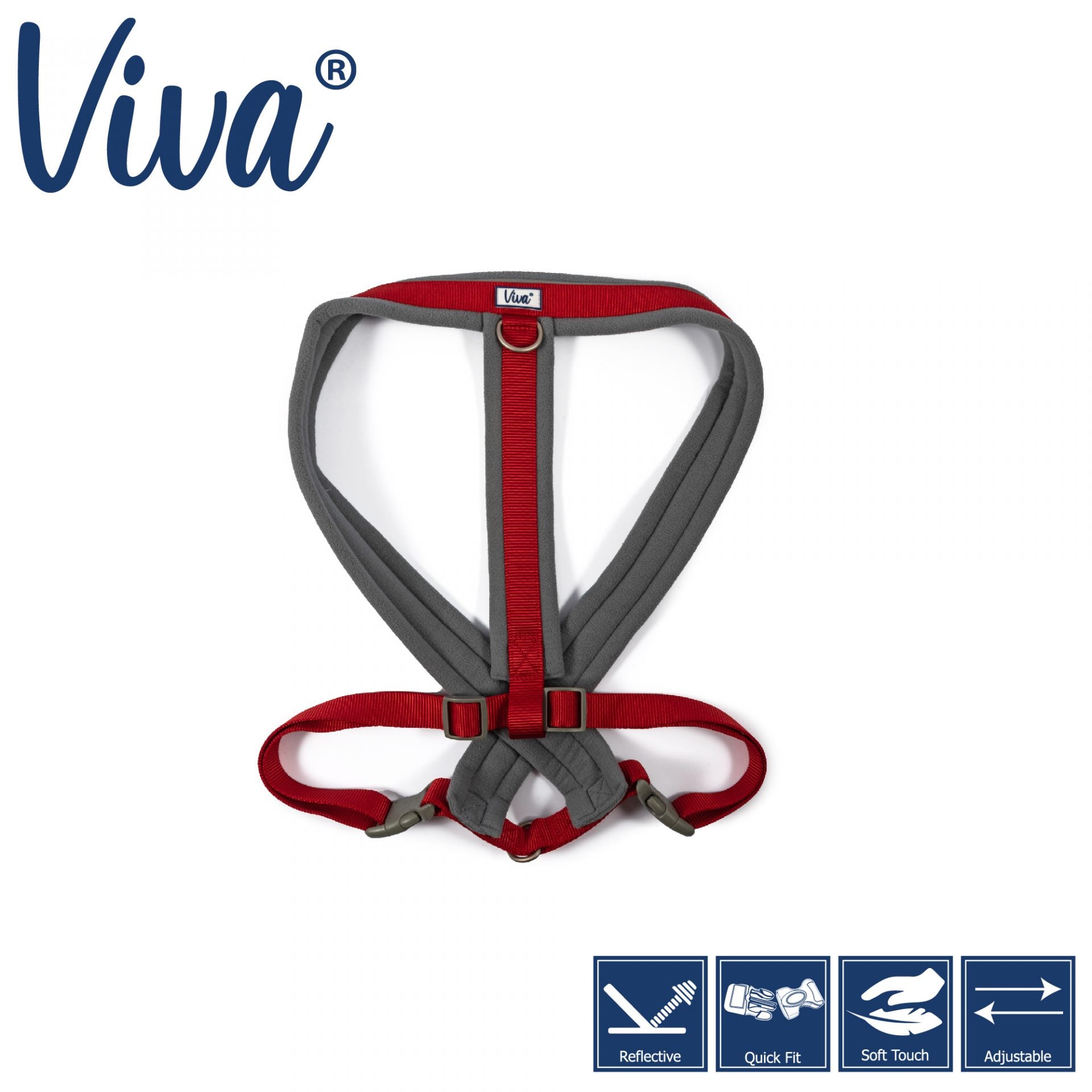 Ancol Reflective padded Red Harness Chest 41-53CM