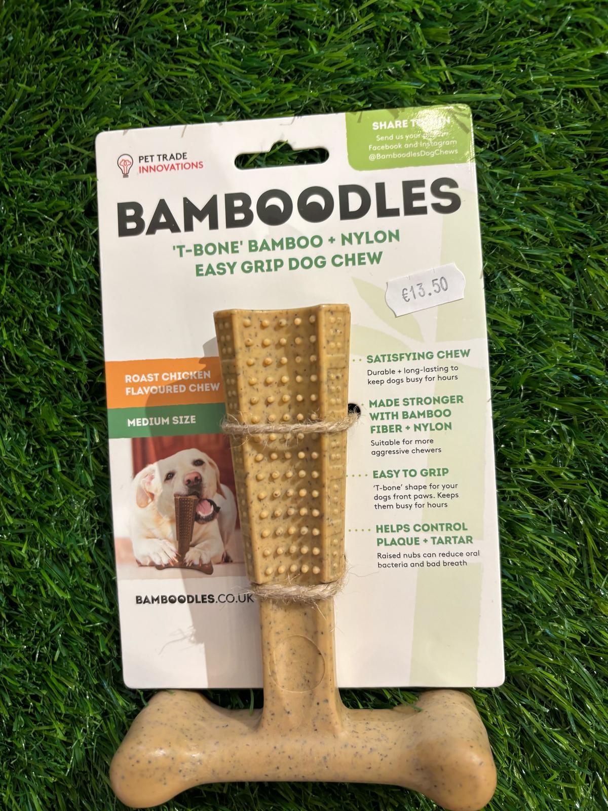 Chicken T-Bone Bamboo + Nylon Easy Grip Dog Chew