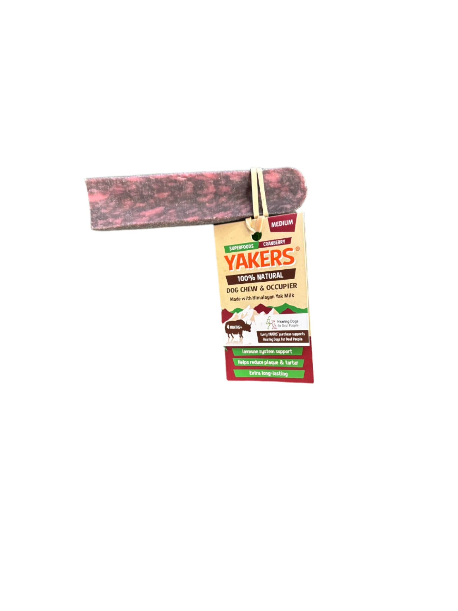 Medium Cranberry Yakers Dog Chew