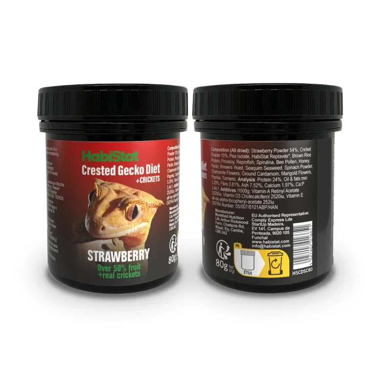 Strawberry Crested Gecko Diet + Crickets by HabiStat