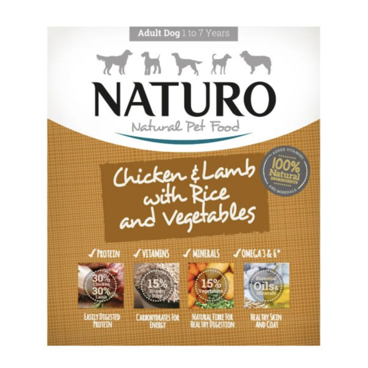 Naturo - Adult Chicken, Lamb and Rice with Vegetables 400g