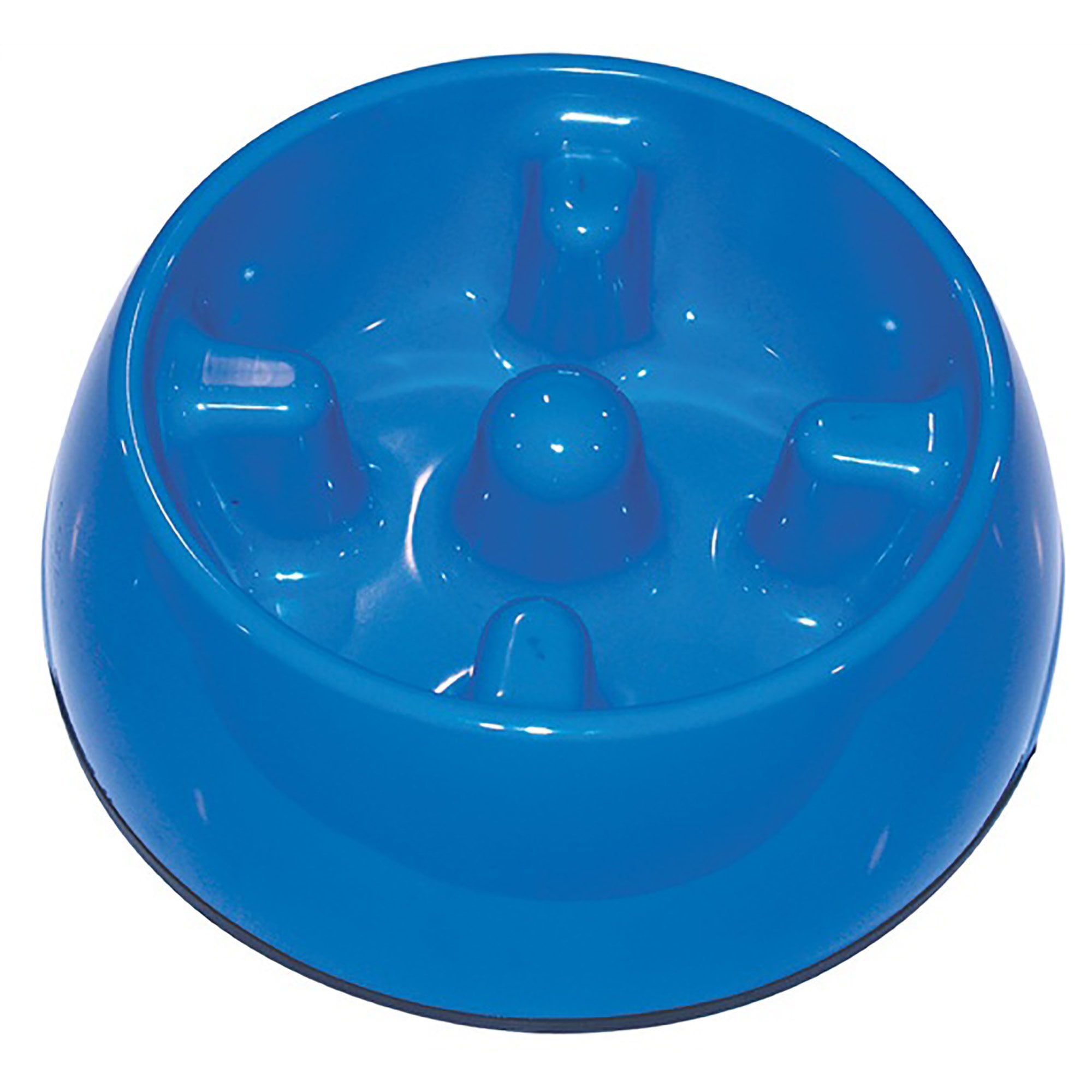Dogit Go-Slow Anti-Gulping Dog Bowl - Medium 600 Ml, Blue