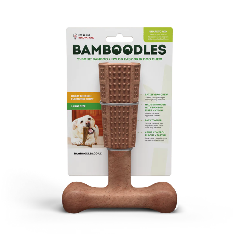Chicken T-Bone Bamboo + Nylon Easy Grip Dog Chew