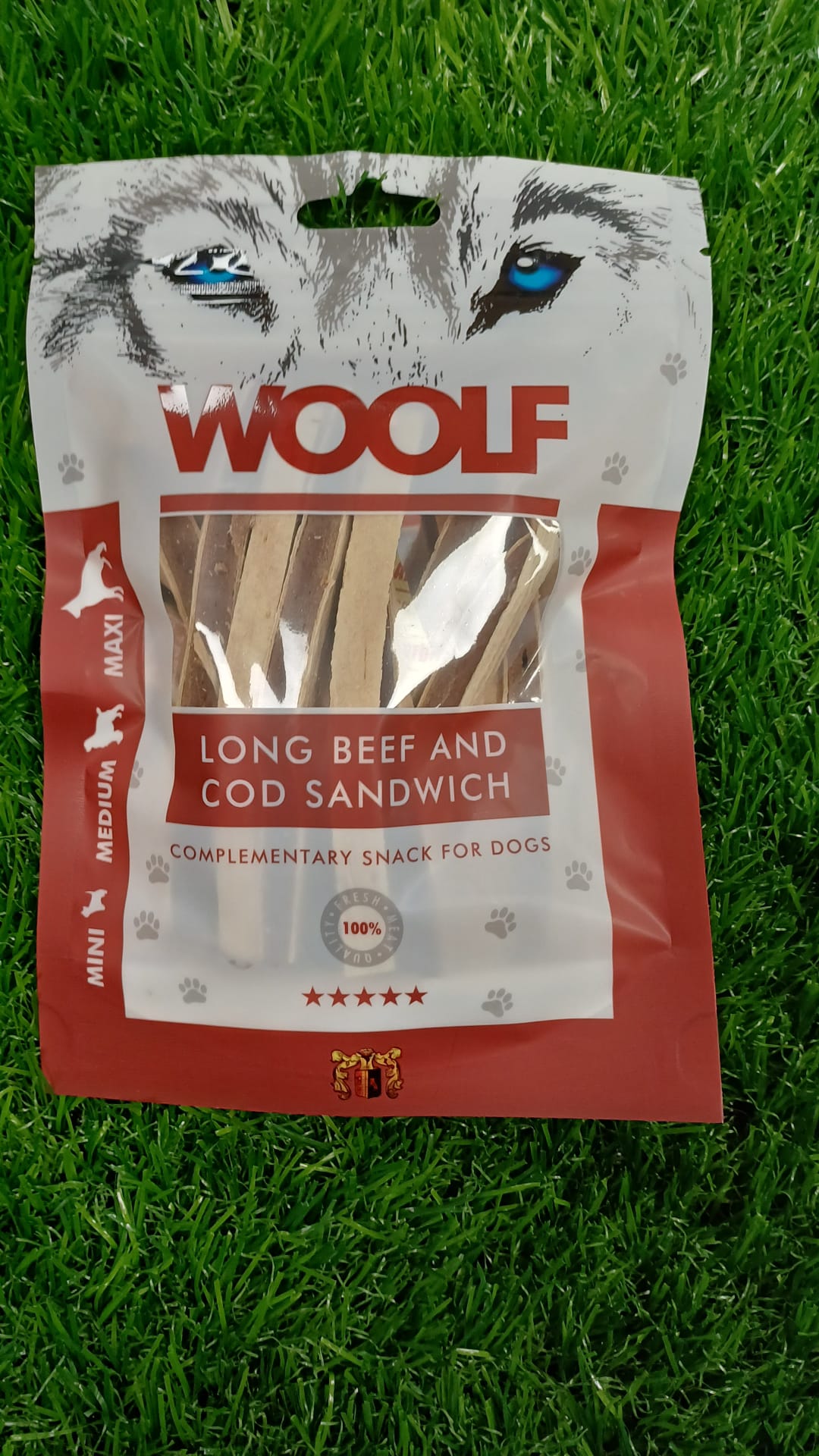 Long Beef and Cod Sandwich Woolf Dog Treats