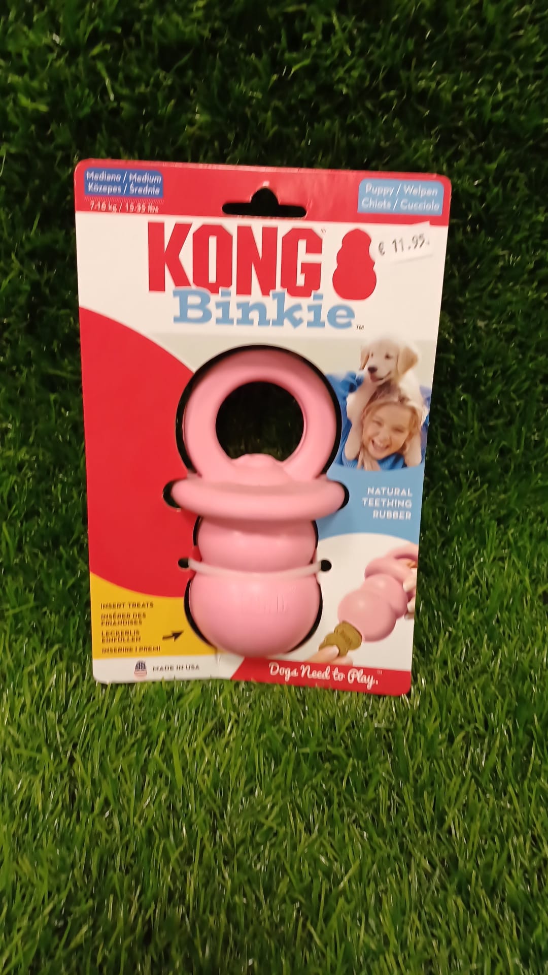 Kong Puppy Binkie Pink Medium