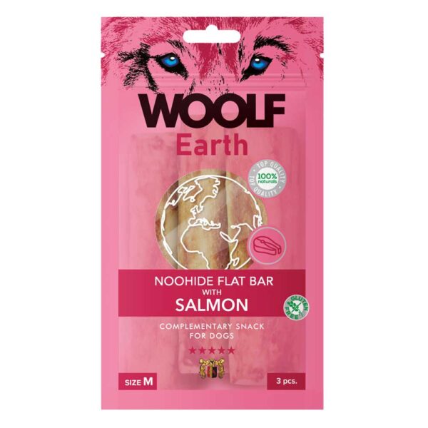 Woolf Earth Noohide Flat Bar With Salmon Medium 3Pcs