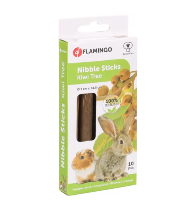 Flamingo Nibble Sticks – Kiwi Tree Wood Chew Sticks for Small Pets