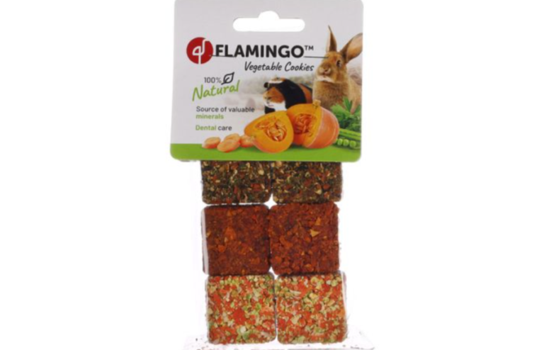 Flamingo Vegetable Cookies – Natural Dental Treats for Small Pets