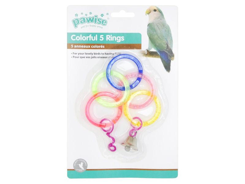 Pawise Colourful 5 Rings Bird Toy