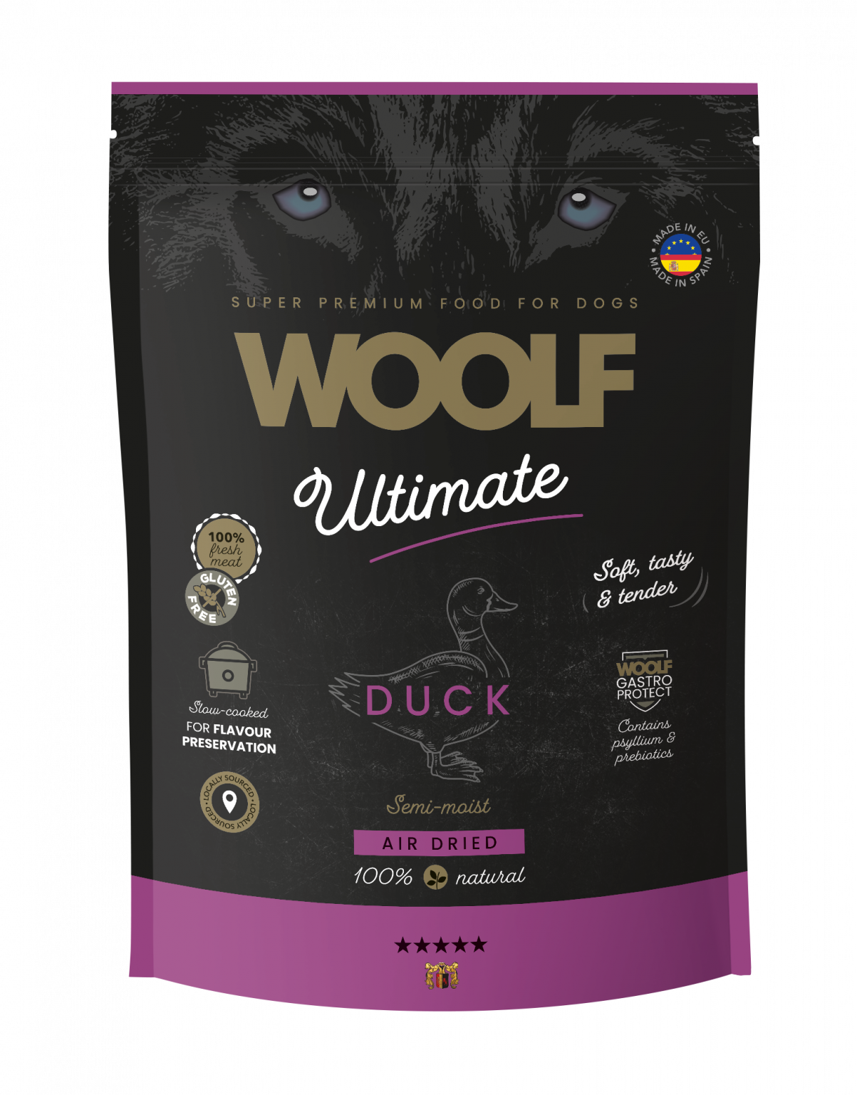 Woolf Ultimate Air Dried Semi Moist dog food Duck